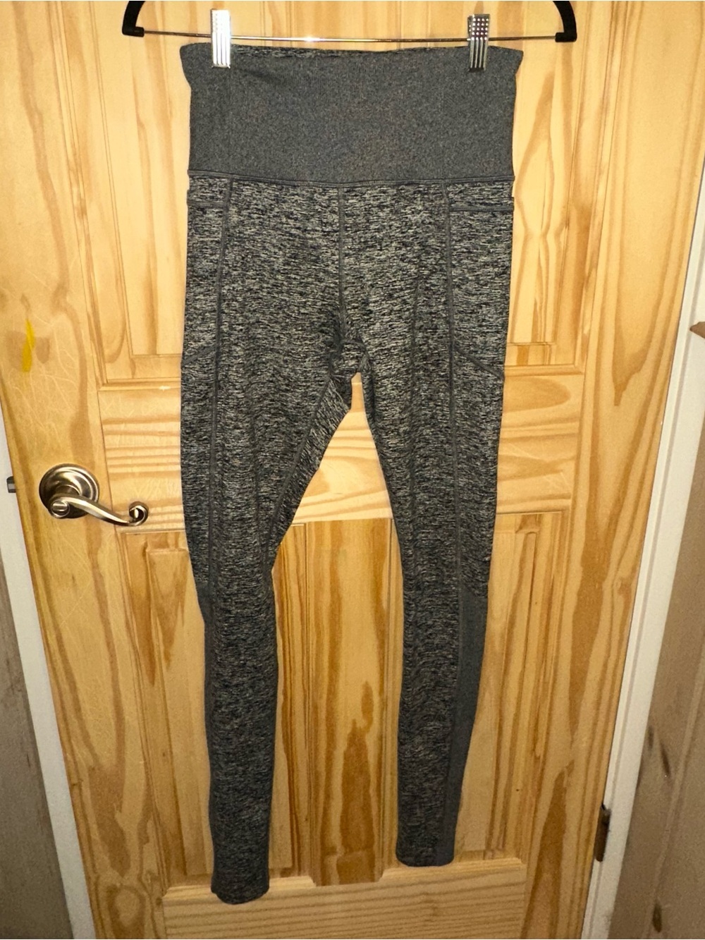0014 Athleta Heathered Gray High Waisted Leggings - Size S